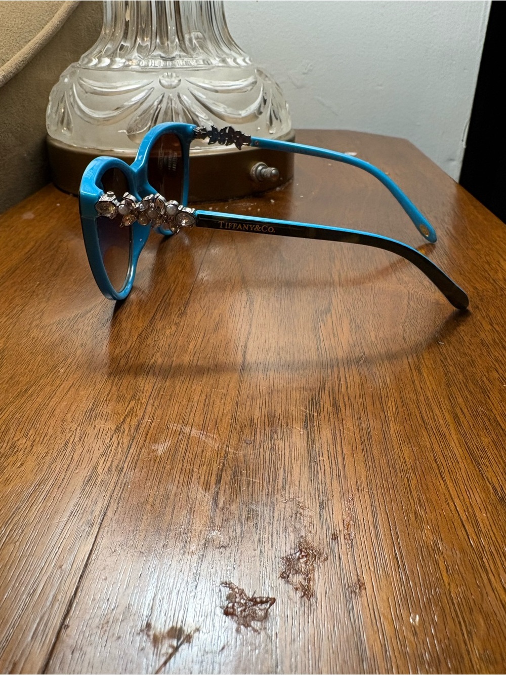 Tiffany & Co. Black & Blue Cat-Eye Sunglasses - Picture 4 of 8